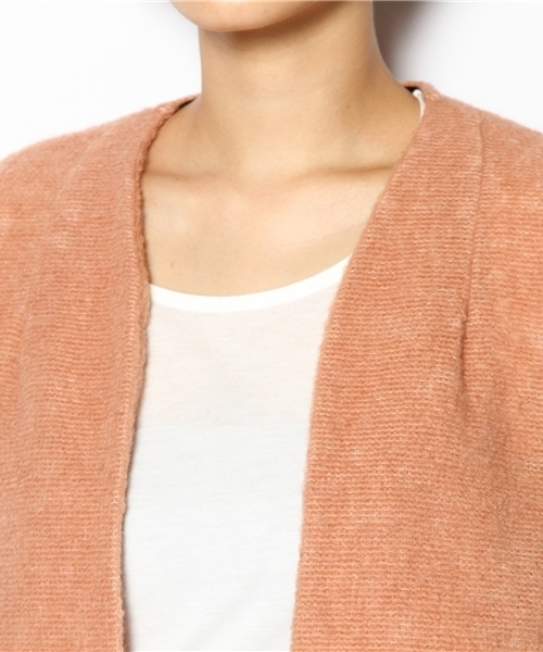 DouDou（ドゥドゥ）の「グランモヘアカーディガン風ジャケット（その他アウター・レディース・イエロー/ピンク/ブラック・FREE）」の5枚目の写真