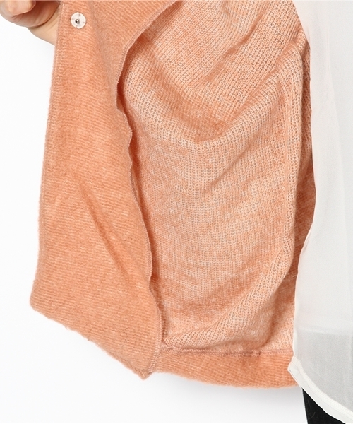 DouDou（ドゥドゥ）の「グランモヘアカーディガン風ジャケット（その他アウター・レディース・イエロー/ピンク/ブラック・FREE）」の9枚目の写真