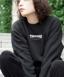 THRASHER（スラッシャー）の「HOMETOWN CREW SWEAT スラッシャーユニセックス10oz(オンス)ヘビーウェイトワンポイントロゴ裏起毛スウェットトレーナー（スウェット）」