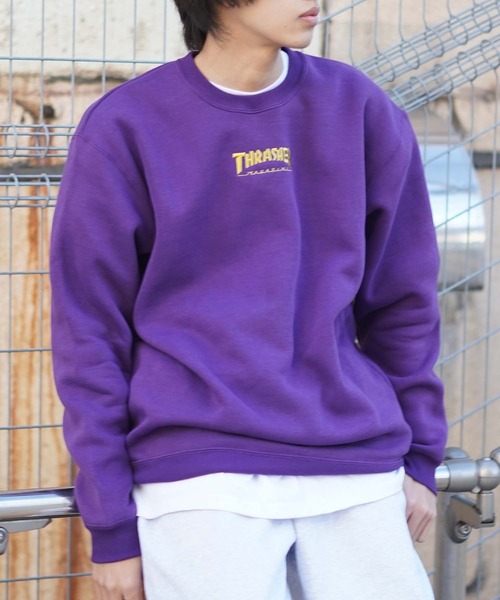 HOMETOWN CREW SWEAT/スラッシャーユニセックス10oz(オンス)ヘビーウェイトワンポイントロゴ裏起毛スウェットトレーナー（スウェット）｜THRASHER（スラッシャー）