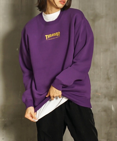 HOMETOWN CREW SWEAT/スラッシャーユニセックス10oz(オンス)ヘビーウェイトワンポイントロゴ裏起毛スウェットトレーナー（スウェット）｜THRASHER（スラッシャー）