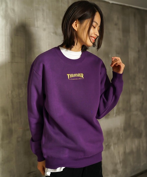 HOMETOWN CREW SWEAT/スラッシャーユニセックス10oz(オンス)ヘビーウェイトワンポイントロゴ裏起毛スウェットトレーナー（スウェット）｜THRASHER（スラッシャー）