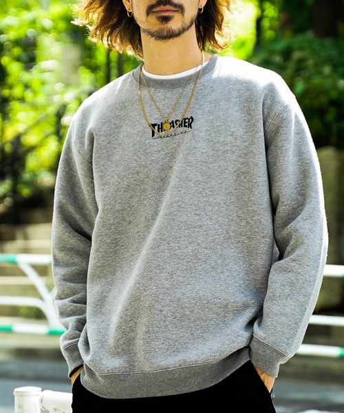 HOMETOWN CREW SWEAT/スラッシャーユニセックス10oz(オンス)ヘビーウェイトワンポイントロゴ裏起毛スウェットトレーナー（スウェット）｜THRASHER（スラッシャー）