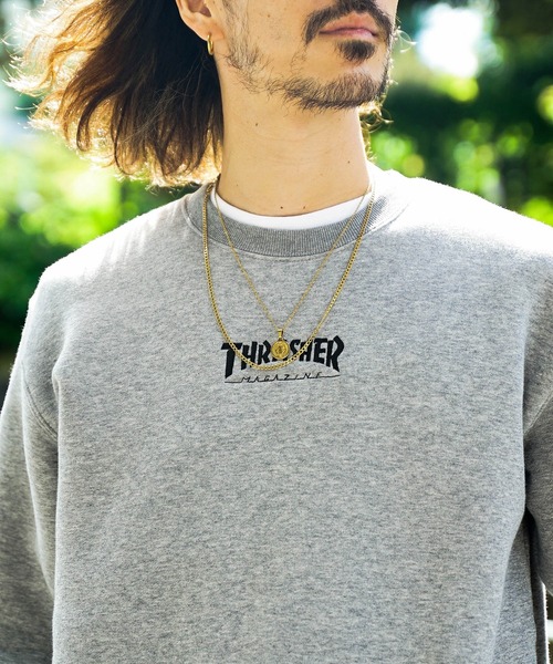 HOMETOWN CREW SWEAT/スラッシャーユニセックス10oz(オンス)ヘビーウェイトワンポイントロゴ裏起毛スウェットトレーナー（スウェット）｜THRASHER（スラッシャー）