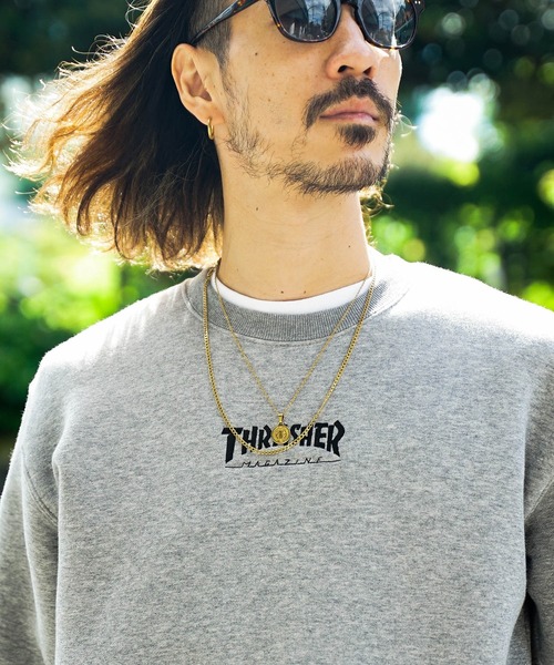 HOMETOWN CREW SWEAT/スラッシャーユニセックス10oz(オンス)ヘビーウェイトワンポイントロゴ裏起毛スウェットトレーナー（スウェット）｜THRASHER（スラッシャー）