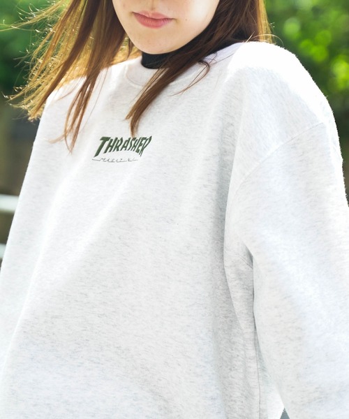 HOMETOWN CREW SWEAT/スラッシャーユニセックス10oz(オンス)ヘビーウェイトワンポイントロゴ裏起毛スウェットトレーナー（スウェット）｜THRASHER（スラッシャー）