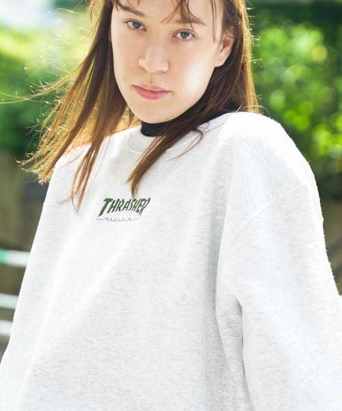 HOMETOWN CREW SWEAT/スラッシャーユニセックス10oz(オンス)ヘビーウェイトワンポイントロゴ裏起毛スウェットトレーナー（スウェット）｜THRASHER（スラッシャー）