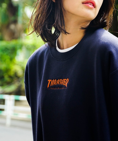 HOMETOWN CREW SWEAT/スラッシャーユニセックス10oz(オンス)ヘビーウェイトワンポイントロゴ裏起毛スウェットトレーナー（スウェット）｜THRASHER（スラッシャー）