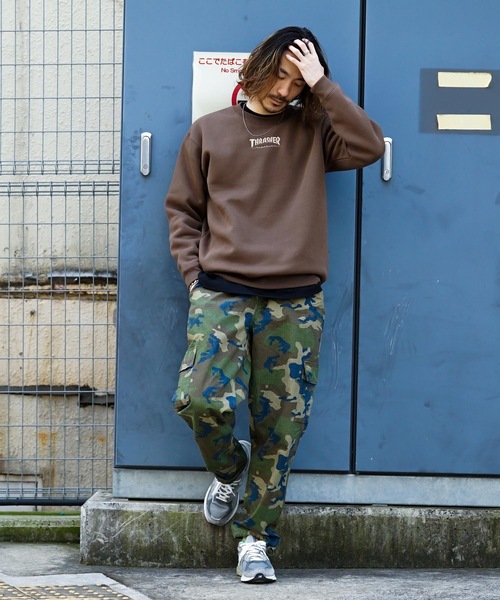 HOMETOWN CREW SWEAT/スラッシャーユニセックス10oz(オンス)ヘビーウェイトワンポイントロゴ裏起毛スウェットトレーナー（スウェット）｜THRASHER（スラッシャー）