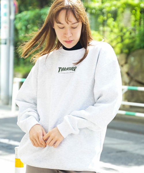 HOMETOWN CREW SWEAT/スラッシャーユニセックス10oz(オンス)ヘビーウェイトワンポイントロゴ裏起毛スウェットトレーナー（スウェット）｜THRASHER（スラッシャー）
