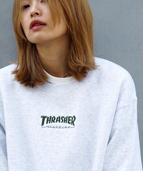 HOMETOWN CREW SWEAT/スラッシャーユニセックス10oz(オンス)ヘビーウェイトワンポイントロゴ裏起毛スウェットトレーナー（スウェット）｜THRASHER（スラッシャー）