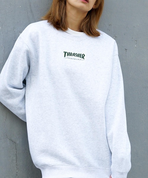 HOMETOWN CREW SWEAT/スラッシャーユニセックス10oz(オンス)ヘビーウェイトワンポイントロゴ裏起毛スウェットトレーナー（スウェット）｜THRASHER（スラッシャー）