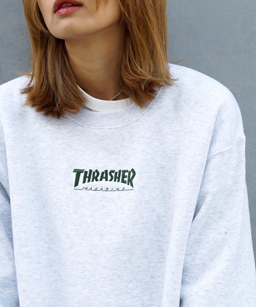 HOMETOWN CREW SWEAT/スラッシャーユニセックス10oz(オンス)ヘビーウェイトワンポイントロゴ裏起毛スウェットトレーナー（スウェット）｜THRASHER（スラッシャー）