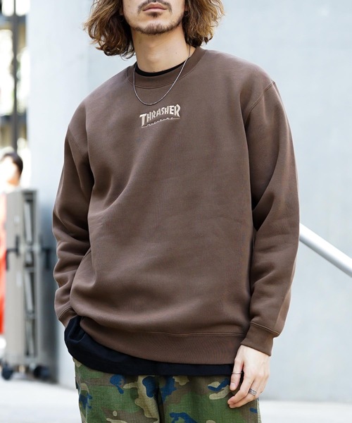HOMETOWN CREW SWEAT/スラッシャーユニセックス10oz(オンス)ヘビーウェイトワンポイントロゴ裏起毛スウェットトレーナー（スウェット）｜THRASHER（スラッシャー）