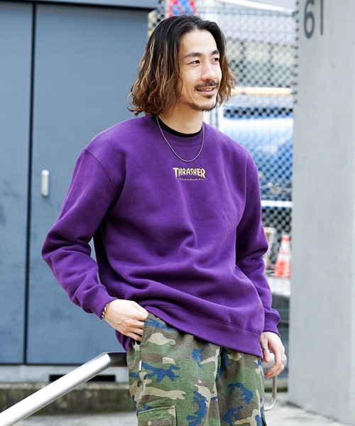 HOMETOWN CREW SWEAT/スラッシャーユニセックス10oz(オンス)ヘビーウェイトワンポイントロゴ裏起毛スウェットトレーナー（スウェット）｜THRASHER（スラッシャー）