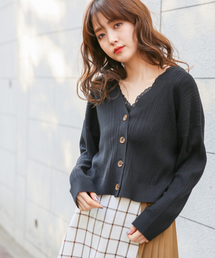 Heather | ハイゲージリブボタンカーディガン　827987(カーディガン/ボレロ)