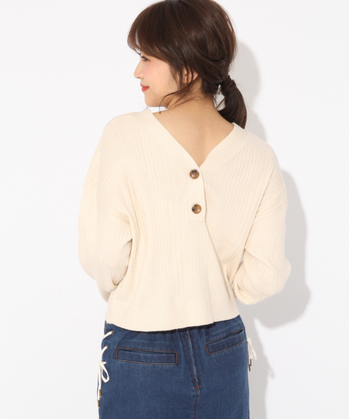 Heather(ヘザー)の「ハイゲージリブボタンカーディガン 827987(カーディガン/ボレロ・レディース・アイボリー/ブラック/ベージュ/グリーン/レッド・FREE)」の6枚目の写真