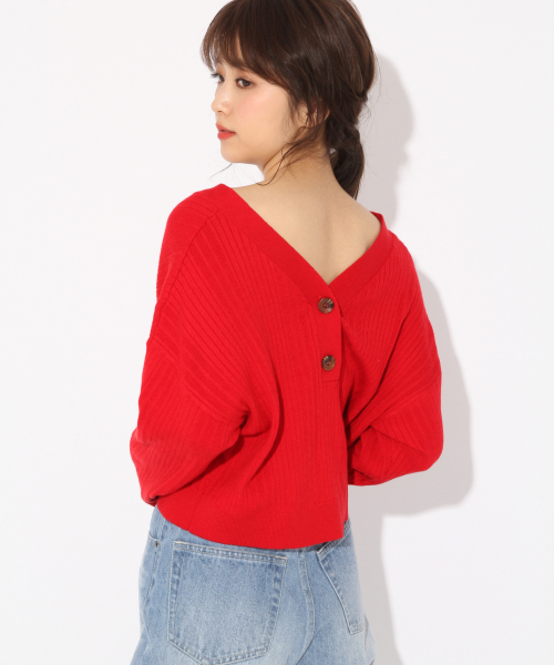 Heather(ヘザー)の「ハイゲージリブボタンカーディガン 827987(カーディガン/ボレロ・レディース・アイボリー/ブラック/ベージュ/グリーン/レッド・FREE)」の7枚目の写真