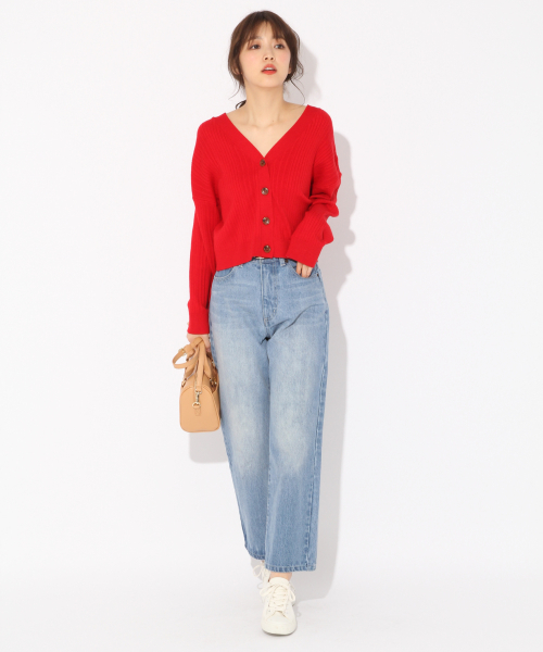 Heather(ヘザー)の「ハイゲージリブボタンカーディガン 827987(カーディガン/ボレロ・レディース・アイボリー/ブラック/ベージュ/グリーン/レッド・FREE)」の10枚目の写真