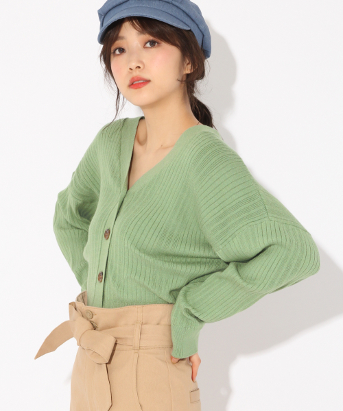 Heather(ヘザー)の「ハイゲージリブボタンカーディガン 827987(カーディガン/ボレロ・レディース・アイボリー/ブラック/ベージュ/グリーン/レッド・FREE)」の20枚目の写真