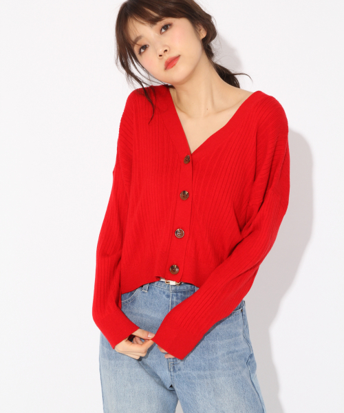 Heather(ヘザー)の「ハイゲージリブボタンカーディガン 827987(カーディガン/ボレロ・レディース・アイボリー/ブラック/ベージュ/グリーン/レッド・FREE)」の22枚目の写真