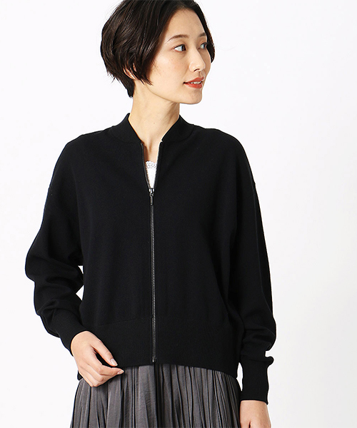 COMME CA ISM(コムサイズム)の「スプリングニット ブルゾン(ブルゾン・レディース・ネイビー/ライトグレー/グリーン・MEDIUM/LARGE/SMALL)」の3枚目の写真