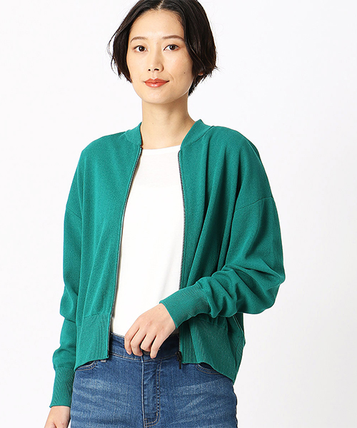 COMME CA ISM(コムサイズム)の「スプリングニット ブルゾン(ブルゾン・レディース・ネイビー/ライトグレー/グリーン・MEDIUM/LARGE/SMALL)」の2枚目の写真