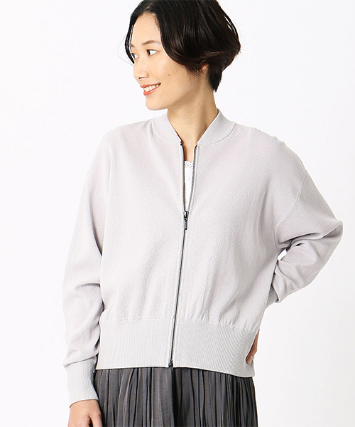 COMME CA ISM(コムサイズム)の「スプリングニット ブルゾン(ブルゾン・レディース・ネイビー/ライトグレー/グリーン・MEDIUM/LARGE/SMALL)」の4枚目の写真