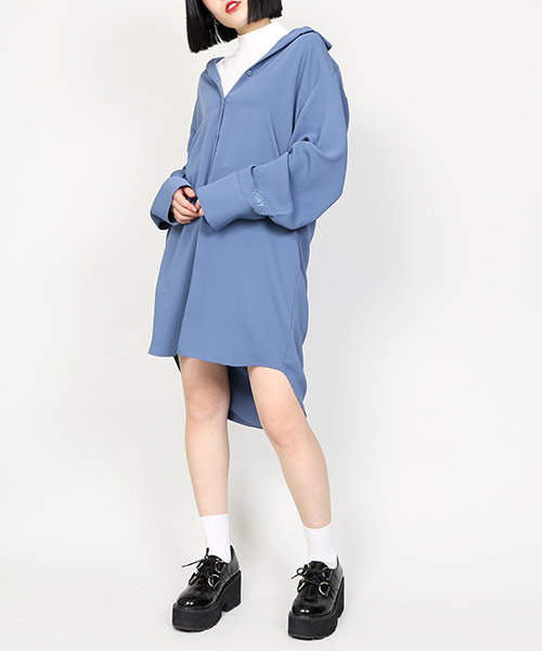 PUNYUS（プニュズ）の「シャツワンピース（シャツワンピース・レディース・ブラック/ベージュ/ピンク/ブルー・1/2/4/3）」の7枚目の写真