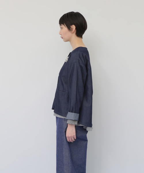 祝開店 大放出セール開催中 Adieu アデュートリステス のファッション ペイエ Payes Conges Tristesse コンジェ ブルゾン ペイエ セール ノーカラーライトブルゾン ブルゾン Conges