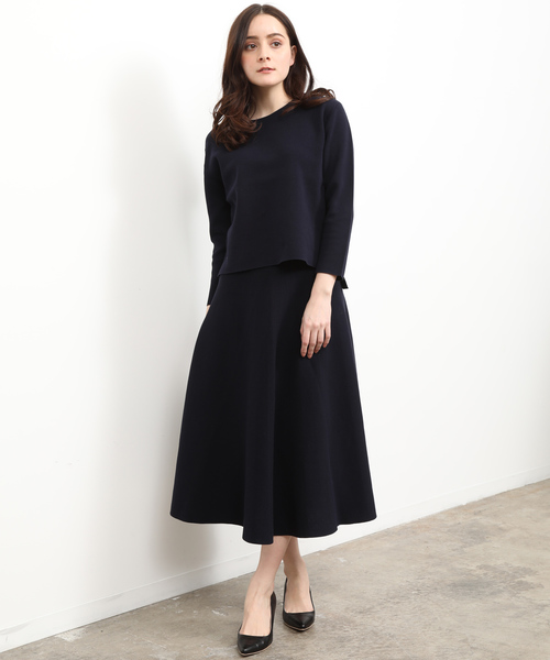SALON adam et rope'（サロン アダム エ ロペ）の「【セットアップ】ミラノリブセットアップ（ワンピース・レディース・パープル/ネイビー・FREE）」の2枚目の写真