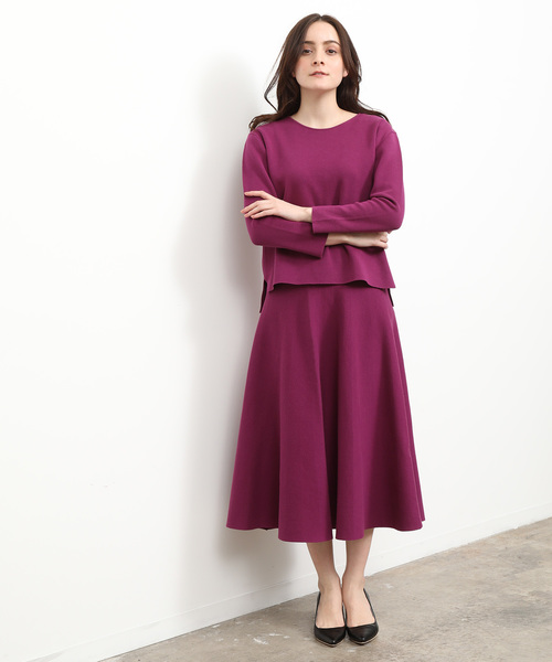 SALON adam et rope'（サロン アダム エ ロペ）の「【セットアップ】ミラノリブセットアップ（ワンピース・レディース・パープル/ネイビー・FREE）」の13枚目の写真
