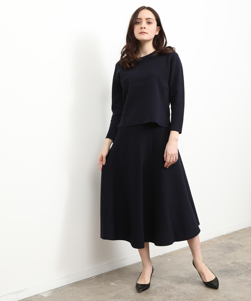 SALON adam et rope'（サロン アダム エ ロペ）の「【セットアップ】ミラノリブセットアップ（ワンピース・レディース・パープル/ネイビー・FREE）」の16枚目の写真