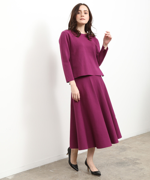 SALON adam et rope'（サロン アダム エ ロペ）の「【セットアップ】ミラノリブセットアップ（ワンピース・レディース・パープル/ネイビー・FREE）」の18枚目の写真