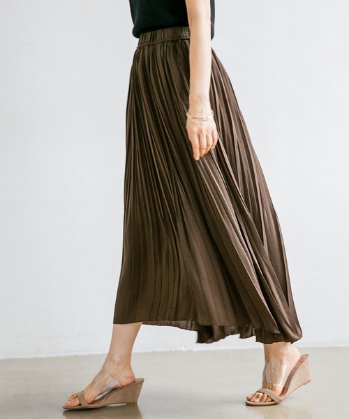 A part by（アパートバイ）の「Pランダムプリーツスカート　 831897（スカート・レディース・ベージュ/ブラウン/ブルー/グリーン・FREE）」の7枚目の写真