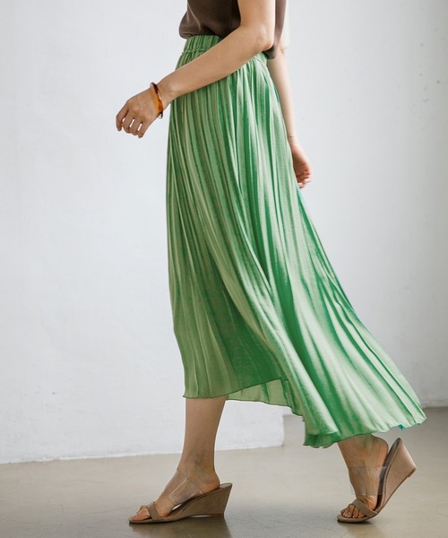 A part by（アパートバイ）の「Pランダムプリーツスカート　 831897（スカート・レディース・ベージュ/ブラウン/ブルー/グリーン・FREE）」の11枚目の写真