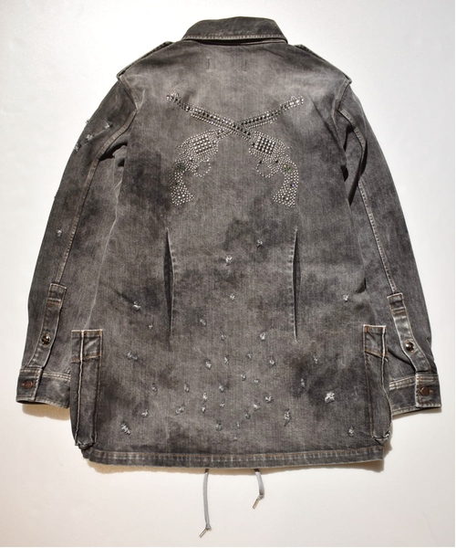 roarguns（ロアーガンズ）の「12oz DENIM BLOUSON SWAROVSKI（カバーオール・メンズ・ブラック系その他・2）」の6枚目の写真