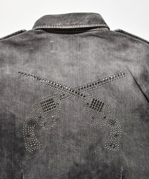 roarguns（ロアーガンズ）の「12oz DENIM BLOUSON SWAROVSKI（カバーオール・メンズ・ブラック系その他・2）」の4枚目の写真