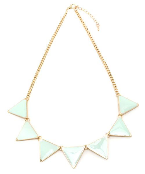 WEGO（ウィゴー）の「WEGO/三角チェーンネックレス（ネックレス・レディース・ホワイト/ブラック/ライム/パープル・FREE）」の4枚目の写真