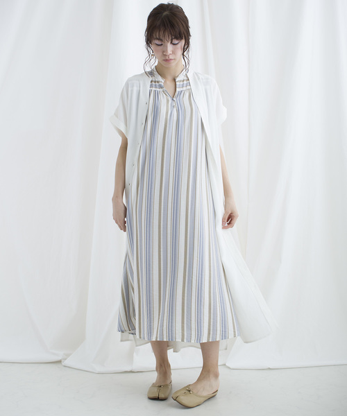 lala Born(ララボーン)の「lalaBorn/ロングスリットワンピース(ワンピース・レディース・ホワイト/ブラック/ミント・FREE)」の4枚目の写真