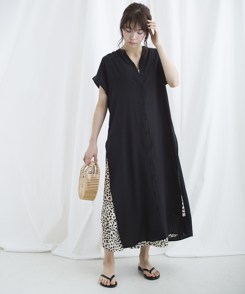 lala Born(ララボーン)の「lalaBorn/ロングスリットワンピース(ワンピース・レディース・ホワイト/ブラック/ミント・FREE)」の9枚目の写真
