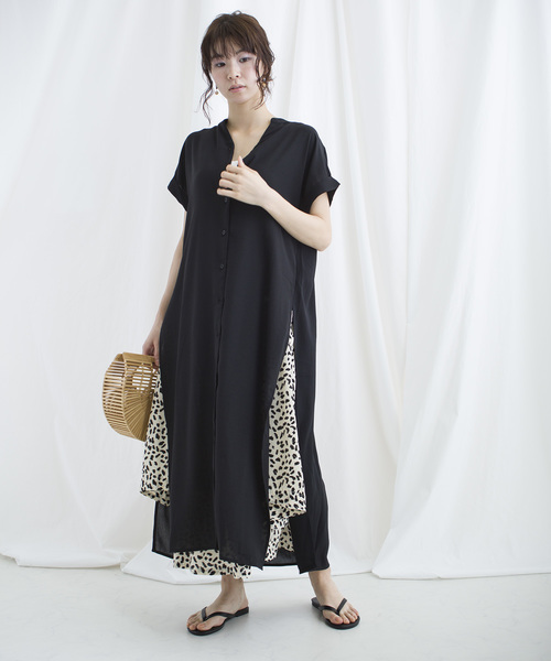 lala Born(ララボーン)の「lalaBorn/ロングスリットワンピース(ワンピース・レディース・ホワイト/ブラック/ミント・FREE)」の5枚目の写真