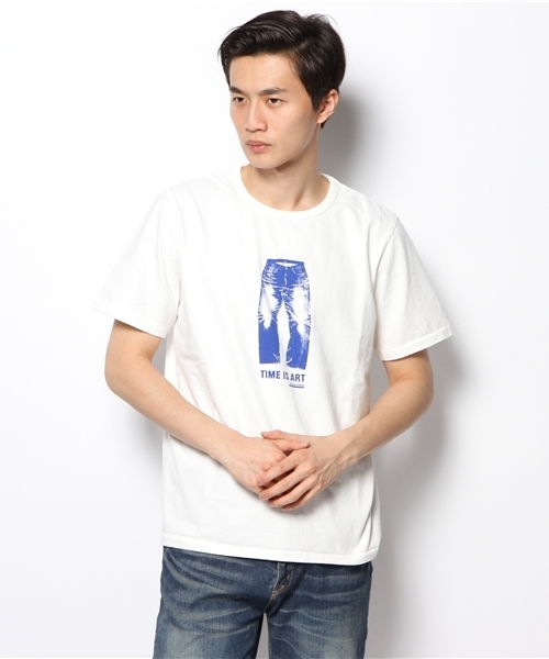 Denime(ドゥニーム)の「SS T Time is Art(Tシャツ/カットソー・メンズ・ホワイト/杢グレー/サックスブルー・LARGE/MEDIUM/SMALL)」の11枚目の写真