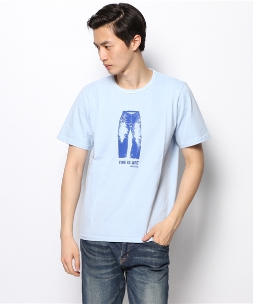 Denime(ドゥニーム)の「SS T Time is Art(Tシャツ/カットソー・メンズ・ホワイト/杢グレー/サックスブルー・LARGE/MEDIUM/SMALL)」の12枚目の写真