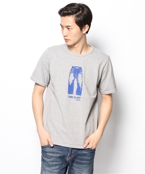 Denime(ドゥニーム)の「SS T Time is Art(Tシャツ/カットソー・メンズ・ホワイト/杢グレー/サックスブルー・LARGE/MEDIUM/SMALL)」の13枚目の写真