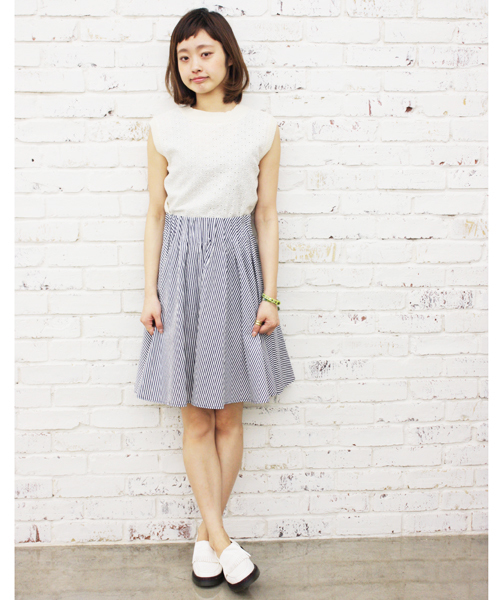 Kastane（カスタネ）の「【Kastane】ストライプタックスカート（スカート・レディース・その他18/その他・FREE）」の2枚目の写真