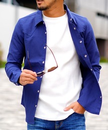 RetoroEngine（レトロエンジン）の「プレーンストレッチロングシャツ（シャツ/ブラウス）」