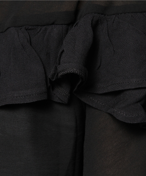 mystic（ミスティック）の「フレアSLフリルブラウス（シャツ/ブラウス・レディース・ミント/ベージュ/ピンク/ブラック/オフホワイト・ﾌﾘ-）」の6枚目の写真