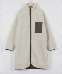 KOBE LETTUCE | スタンドカラー・ノーカラー2typeリバーシブルロングボアブルゾンコート(ブルゾン)
