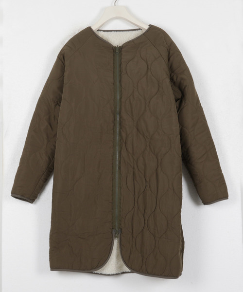 KOBE LETTUCE（コウベレタス）の「スタンドカラー・ノーカラー2typeリバーシブルロングボアフリースブルゾンコート（ブルゾン・レディース・ホワイト系その他2/ホワイト系その他3/ブラウン系その他/ブラック系その他/アイボリー/ホワイト系その他/ブラウン/ブラック・2/1）」の18枚目の写真